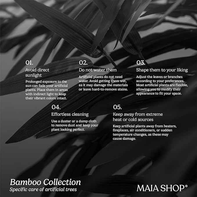 Maia Shop 71in Artificial Bamboo Tree Plant for House, Apartment or Office – Realistic Fake Indoor Plants for Living Room, Bedroom, Bathroom, Entryway or Patio – Faux Greenery for Home Décor