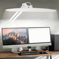 20" LED Desk Lamp with Clamp, 24W CCT Adjustable Dimmable Nail Light for Desk, 120 LEDs Metal Swivel Arm Daylight for for Nail Tech Task Home Office Reading Architect Craft, White