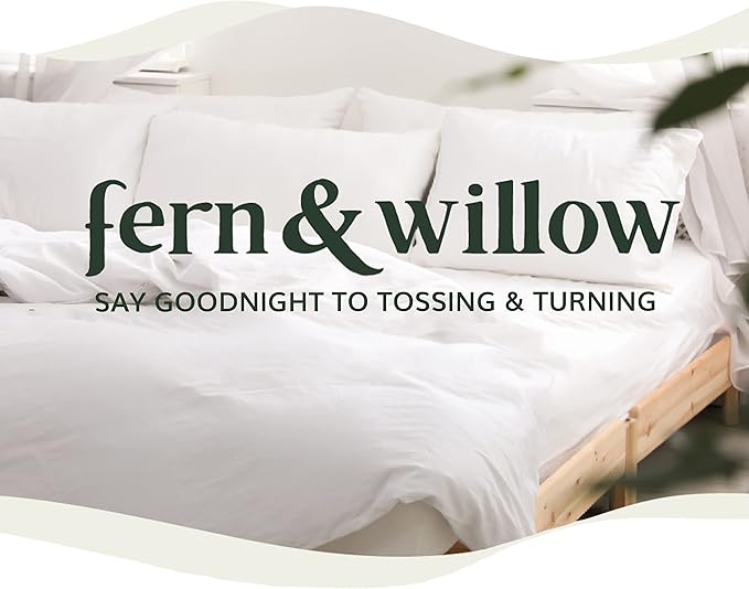 Fern and Willow Premium Queen Size Bed Pillows - Set of 2, 28"x20" - Luxurious Ultra-Soft Cooling Pillow - Hotel Quality, Down Alternative Fill, Medium Firm Support for Side, Back & Stomach Sleepers