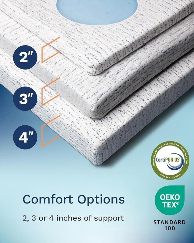 ViscoSoft 4 Inch Memory Foam Mattress Topper King - Select High Density Ventilated Mattress Pad - Premium Removable Rayon Cover