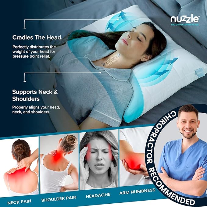 Nuzzle Cooling Adjustable Pillow Queen Size for Side Sleepers, Luxury Bed Pillow Hotel Collection - Best Adjust Height Soft Firm Pillow for Back, Stomach or Side Sleepers