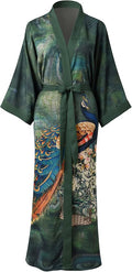 Ledamon Women's Kimono Long Robe - Classic Floral Bathrobe Nightgown