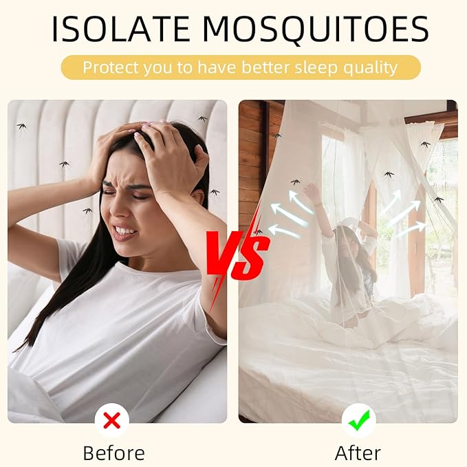 4 Corners Mosquito Net for Mosquiteros para Camas Bed Canopies Netting Bed Drapes Rectangular Mosquito Mesh for Camping Home Outdoor Travel(White,L75 X W59 X H67 Inch,1 Opening)