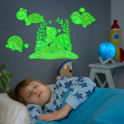 Glow in The Dark Sea Turtle Stickers, 31 PCS Glowing Luminous Ocean Turtles Wall Decals Turtle Ceiling Stickers for Kids Boys Girls Bedroom Nursery Playroom Party Room Decor