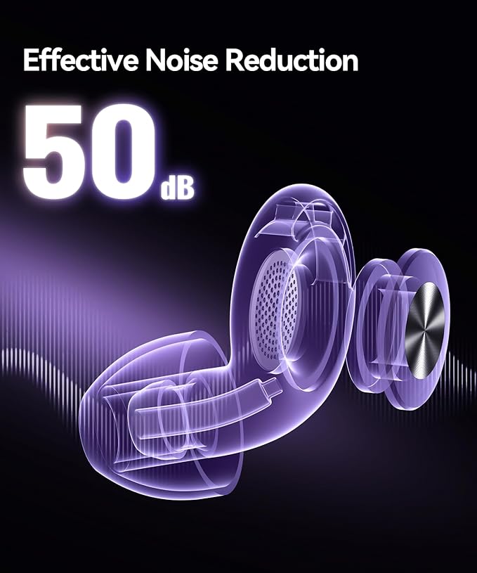 Ear Plugs for Sleeping 50dB Earplugs Noise Cancelling Ear Plugs for Noise Reduction Concerts Soft Reusable Silicone Earplugs for Snoring Side Sleepers Shooting Airplanes with 7 Eartips Case Black