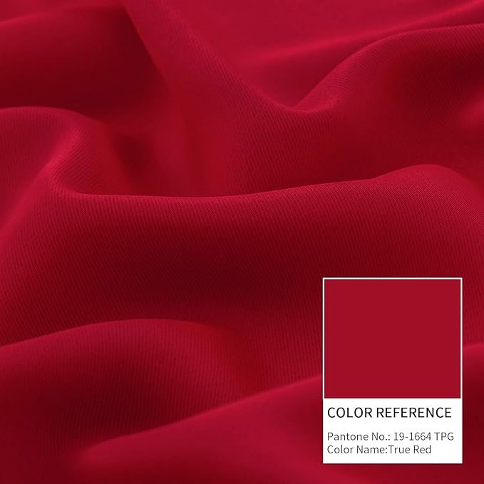 BGment Christmas 100% Blackout Curtains Thermal Insulated with Liner for Living Room Decoration - Grommet Double Layer Energy Saving Bedroom Curtain Drapes (42 x 63 Inches, Red, 2 Panels)