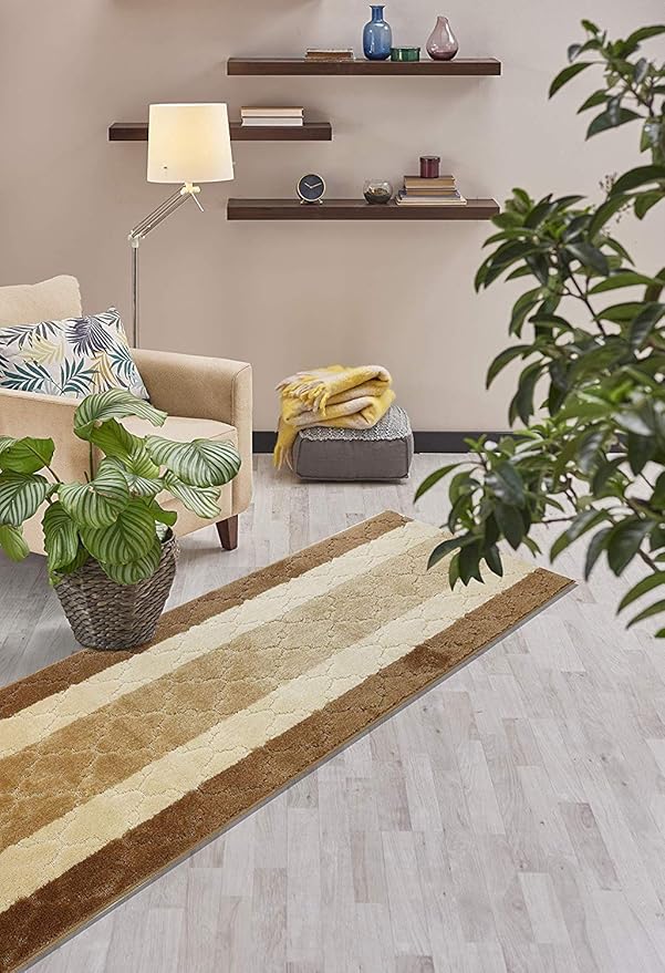 20 Ft Extra Long Beige Kitchen Hallway Runner Rug, Non-Slip Washable 26" X 20' Rubber Backed Carpet, Custom Size Floor Mat for Entryway Stairs Bedroom Bathroom