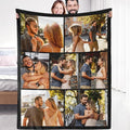 Sherpa Fleece Custom Photo Blanket - Soft, Warm, Fuzzy - Personalized Couples Gifts for Boyfriend, Girlfriend - Customized Picture Blanket for Birthday, Christmas