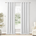ChrisDowa 100% Blackout Pure White Solid Curtains 102 Inches Long 2 Panels for Bedroom Living Room,Farmhouse Room Darkening Thermal Insulated Soundproof Grommet Top Window Treatment Drapes,52x102