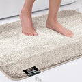 GORILLA GRIP Ultra Soft Plush Bathroom Rugs with Textured Rubber Backing, 40 x 24 Absorbent Quick Dry Bath Mat, Machine Washable Shower Mats, Home Décor Accessories Bathmat Rug Essentials, Beige