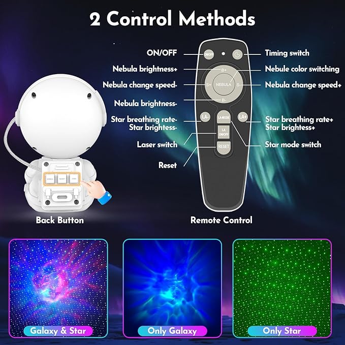 Upgraded Astronaut Galaxy Projector for Bedroom Decor, Valentine's Day Gifts for Adults Teen Girl Gifts Ambient Lighting, Ceiling Space Star Night Light Projector for Kids Room Decor Aesthetic
