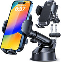 [2025 Upgrade Extreme Strong Suction] YRU Car Phone Holder Mount,[Bumpy Road Stable]Dashboard Cell Phone Holder for Car Vent Windshield Phone Stand for iPhone 16 15 14 13 Pro Max Samsung Truck, Black