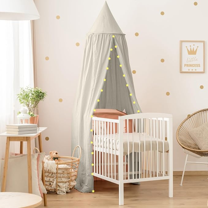 Bollepo Bed Canopy with Lights, Girls Room Canopy, Single to Queen Sizes, Fairy Lights Led