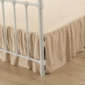 Tufted Dot Bed Skirt QueenSize Ruffled Bed Skirt with Split Corners, 14 Inch Drop Dust Ruffle Bed Skirts with Platform, Camel