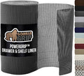 GORILLA GRIP powerGRIP Drawer Shelf and Cabinet Liner, Thick Strong Hold, Non-Adhesive Liners Protect Kitchen Cabinets and Cupboard, Bathroom Drawers, Easy Install, Breathable Mat, 12" x10', Charcoal