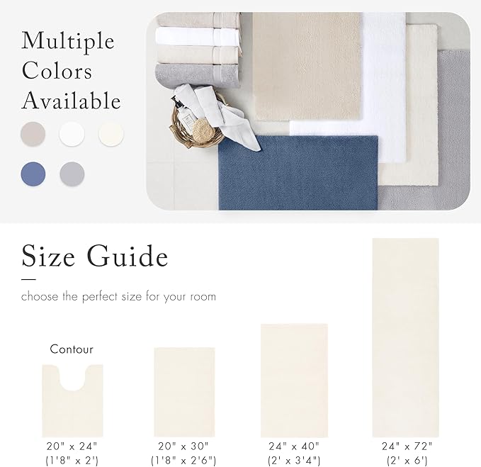 Madison Park Signature Non Slip, Luxrurious Plush Mat, Absorbent, Quick Dry, Spa Design Bath Room Décor Marshmallow Bathroom Rug, 2'x3'4", Cream