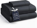 Casa Platino Twin XL Sheets, 3 Piece Set, Pre-Washed Ultra Soft & Breathable Bed Sheets Set, Brushed Microfiber Twin XL Bedding Sets, Twin XL Size Sheets with 15 inch Deep Pockets - Black