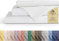 Linen Home 100% Cotton Percale Sheets King Size, White, Deep Pocket, 4 Pieces Set - 1 Flat, 1 Deep Pocket Fitted Sheet and 2 Pillowcases, Crisp Cool and Strong Bed Linen