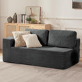Loveseat Sofa, Cloud Modular Sofa Couch, Upholstered Floor Sofa with Deep Seat, Upholstered Foam Couch for Bedroom Living Room, No Assembly Required (Corduroy Fabric, Grey)