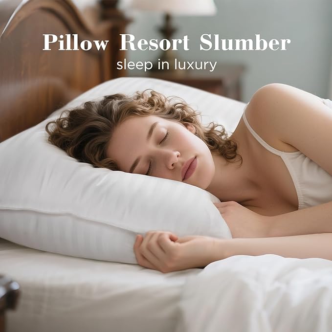 viewstar Bed Pillows Queen Size Set of 2, Hotel Collection, Down Alternative Pillow for Back, Stomach or Side Sleepers, Soft