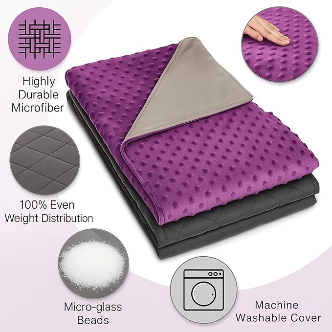 hazli Super-Soft Kids Weighted Blanket 7 Pounds - Easy to Clean, Washable Minky Cover - 41x60 Inches Child Heavy Blanket for Girls and Boys Small