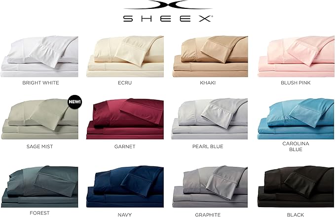 SHEEX - Original Performance Sheets Set (Split King) Ecru - Cooling Sheets - Moisture Wicking - 1 Flat Cooling Sheet, 1 Fitted Cooling Sheet, 2 King Pillow Covers - Wrinkle Free - Sleep Aid