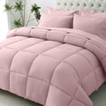 JOLLYVOGUE Twin XL Comforter Set, Ultra-Soft Bed in a Bag Twin XL Size 5 Pieces, Oeko-TEX Certified Bedding Set with Down Alternative Comforter, Sheets, Pillowcases & Shams, Camio Pink
