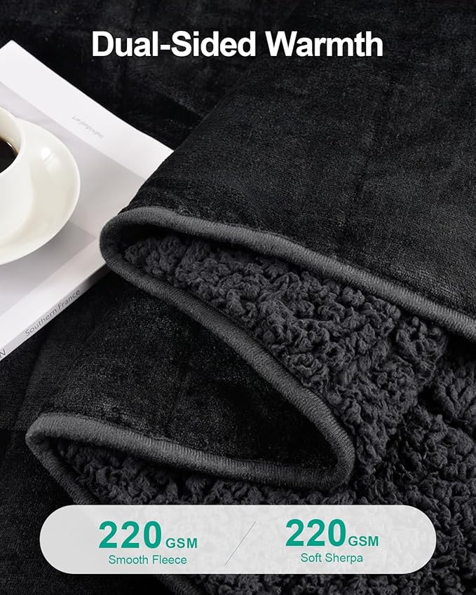 Super Fuzzy Soft Sherpa Fleece Weighted Blanket, 25 lbs Dual Sided Fluffy Heavy Weighted Blankets for Adults - No Bunching with Double Layers of Soft Inner Lining (60"x 80", 25 Pounds)