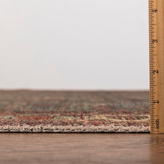 Keen Home Design 5x7 Rug - Machine Washable Area Rug with Non-Slip Backing, Ideal for Living Room, Dining Room, Bedroom - Vintage, Easy Clean, Durable, Low Pile Rug - (5' x 7')