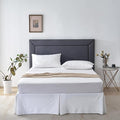 Full Size Bed Skirt, Pleated Knitted Jacquard Waffle Weave Striped Bed Skirt, Tailored Dust Ruffle 14 Inch Drop Easy Fit, Machine Washable (White, Full - 14" Drop)