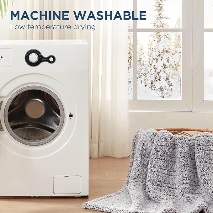 Westinghouse Electric Blanket Queen Size, Soft Plush Sherpa Heated Blanket with 10 Heating Levels & 1-12 Hours Auto-Off, Machine Washable, 84x90 inches, Charcoal