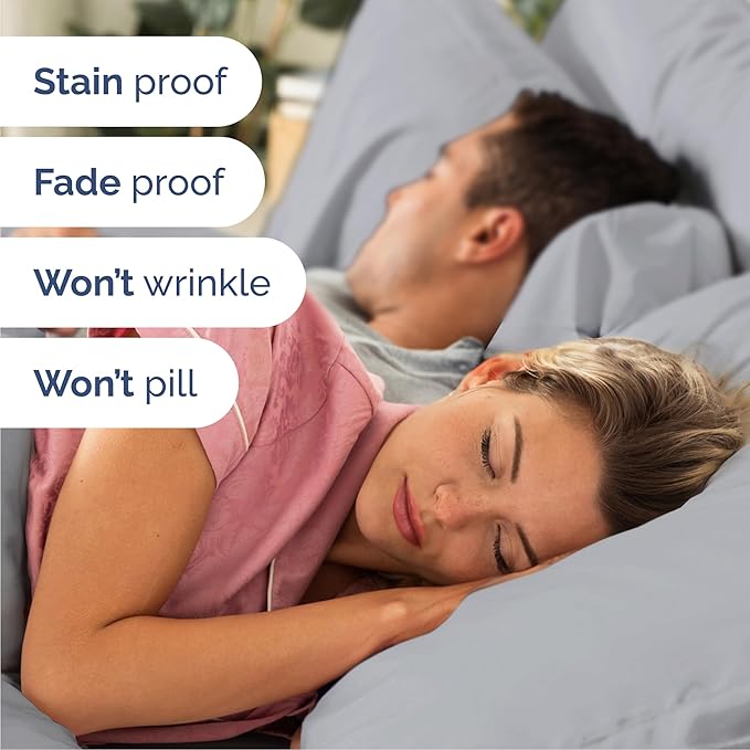 Cal King 6 Piece Sheet Set - Cooling & Breathable - Hotel Luxury Bedding, Includes Fitted Sheet for Women, Men, Kids and Teens - 1 Flat, 1 Fitted Sheet, 4 Pillowcases with Deep Pockets - Steel Blue