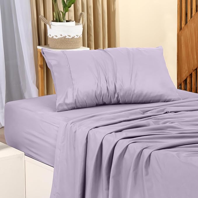 Utopia Bedding Twin Sheet Set – 3 Piece Bed Sheets for Twin Size Bed, Soft and Breathable Microfiber, Includes 1 Fitted Sheet, 1 Flat Sheet and 1 Pillowcase (Lavender)
