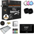 SteamSpa Steam System 9kW Steam Shower Generator with Bluetooth Wifi, Quickstart Continous Steam, Advanced Touch Pad Screen, Chroma Lights, Drain Pan and Auto Drain Chrome RVBS900CH-A