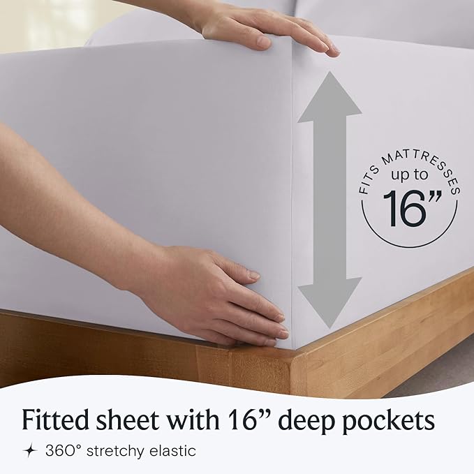 LuxClub 3 PC Twin Sheet Set, Deep Pockets Wrinkle Free Cooling Bed Sheets Hotel Bedding for Women, Men, Kids & Teens, Includes 1 Fitted Sheet, 1 Flat Sheet and 1 Pillowcase-Silky Soft Dove Gray