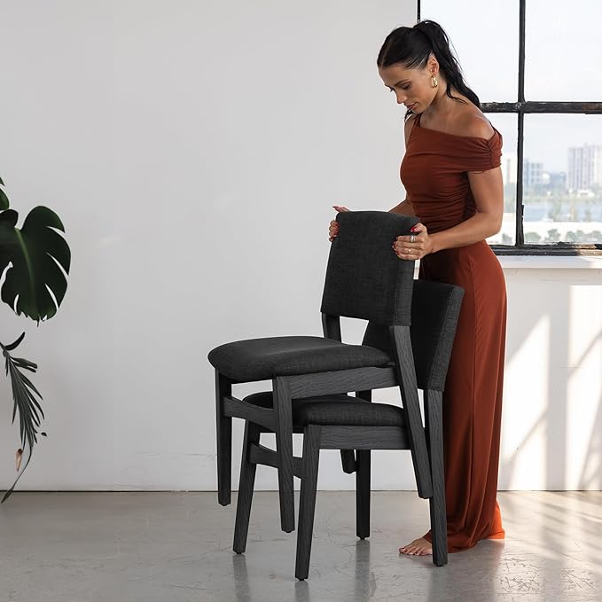 Transformer Table - Solid Wood Extendable Dining Table, Seats 2-12, Extendable Dining Room Table, Space-Saving Furniture, Expandable Dining Furniture (Black, Table + Bench + 4 Chairs)
