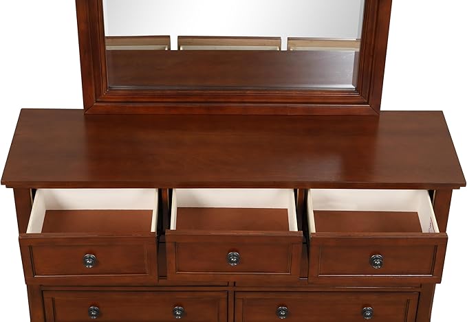 Compact Cherry Dresser, Small Space Furniture with 4 Drawers and Durable Finish for Apartment