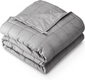 Bare Home Weighted Blanket All-Natural 100% Cotton with Nontoxic Glass Beads 60"x80" 20lbs, Light Grey