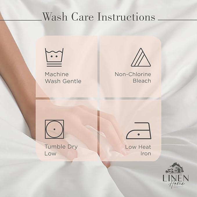 Linen Home 100% Cotton Percale Sheets Twin Size,Tropical Peach, Deep Pocket, 3 Pieces Set - 1 Flat, 1 Deep Pocket Fitted Sheet and 1 Pillowcase, Crisp Cool and Strong Bed Linen
