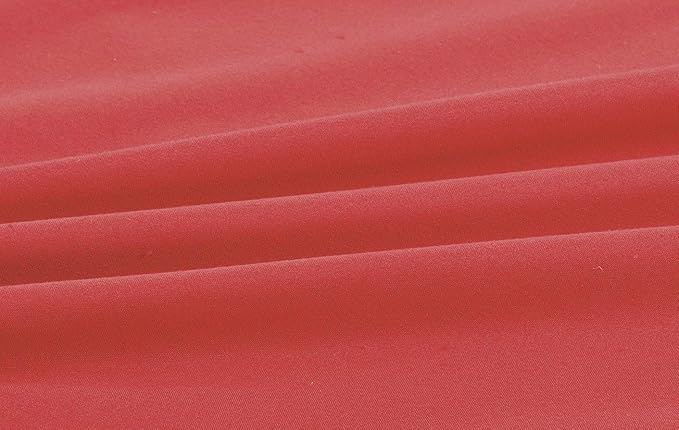 Sheets & Beyond Wrap Around Solid Microfiber Luxury Hotel Quality Fabric Bedroom Gathered Ruffled Bedding Bed Skirt 14 Inch Drop (Queen, Red)