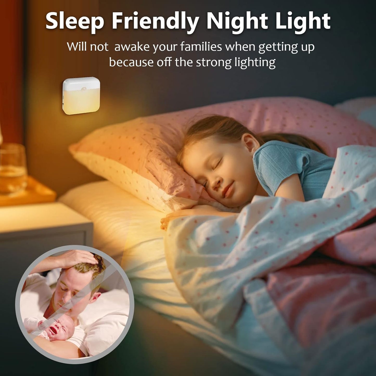 USB Rechargeable Battery Night Light Indoor,Stick-on Motion Sensor Puck Night Lights-No Need Plug Into Wall, Mini Motion Sensor Closet Lights for Stair Hallway Bedroom Toilet Cabinet, 6 pcs,2 Colors