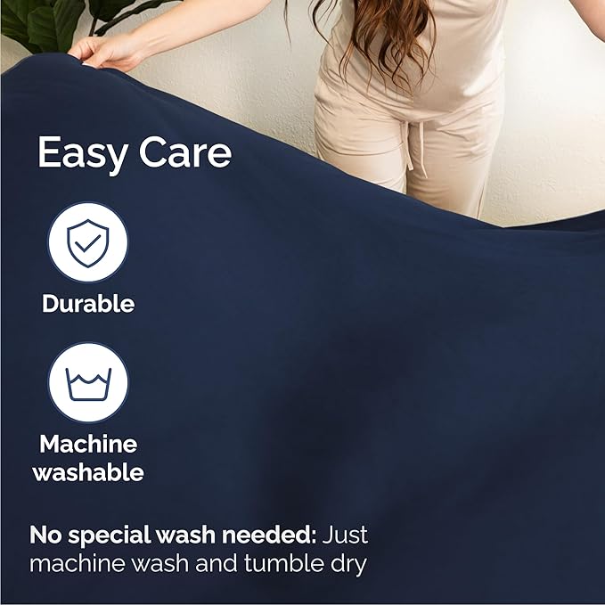 Cal King 6 Piece Sheet Set - Cooling, Comfy & Breathable - Hotel Luxury Bedding, Includes Fitted Sheet for Women, Men, Kids & Teens - 1 Flat, 1 Fitted Sheet, 4 Pillowcases w/Deep Pockets - Navy Blue
