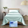 THREAD SPREAD Twin Sheets Set Cotton - 400 Thread Count 100% Cotton Twin Sheet Set, 3 PC Twin Sheets, Cooling & Luxury Sateen Sheets, 16" Deep Pockets Easy Fit, Breathable Cotton Sheets (Sea Foam)