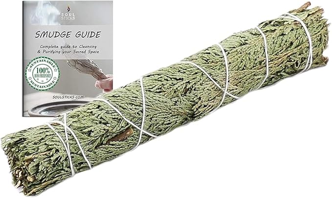 Soul Sticks Organic Cedar Sage Smudge Stick 1 Pack - 9 Inch | Floral Sage House Blessing | Cleansing House & Negative Energy