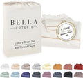 Bella Coterie Luxury Bamboo Viscose 34” Split Top King Size Sheet Set | 1 Fitted Sheet for Sleep Number & Adjustable Beds | 100% Organically Grown | Cooling & Soft | 18” Deep Pocket [Ivory]