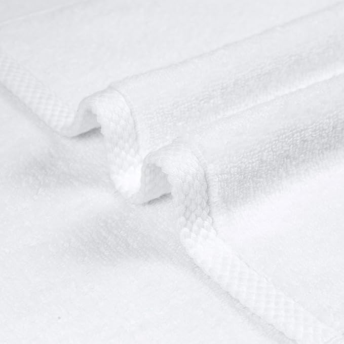 Amazon Basics Cotton Washcloths, Quick-Dry, 12" x 12", 12-Pack, White