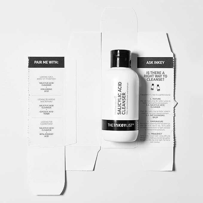 The INKEY List Salicylic Acid Cleanser, Face Wash for Blemishes, Blackheads, Oily Skin and Breakouts, Non-Drying Facial Cleanser Safe for All Skin Types, 5.0 fl oz (Pack of 2)