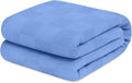 Avalon Bedding 100% Cotton Blankets Queen Size Thermal Blanket (90"x90") - Perfect Cotton Blanket Queen Size for Layering Bed in Any Season - Cotton Blankets for Bed (Blue)
