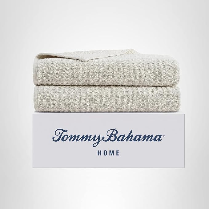 Tommy Bahama - Bath Towels, 100% Soft & Absorbent Cotton with Zero Twist Construction, Medium Weight Bathroom Towels (Northern Pacific Brown, 2 Piece)
