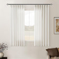 Cream Ivory Pinch Pleat Linen Short Curtains 54 Inch Long for Kitchen Pleated Hooks Rings Back Tab Light Filtering Boho Farmhouse Semi Sheer 54 Inch Curtain for Dining Room Bedroom Small Window